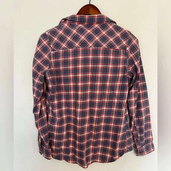 Vanilla star plaid blue and red button down shirt sixe medium - Picture 5 of 6